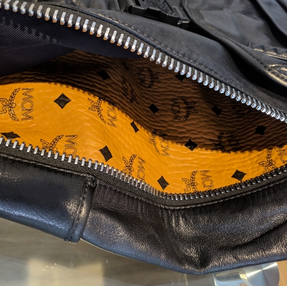 MCM Killian Medium Leather Logo Backpack - Picture 9 of 11